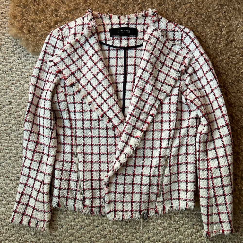 Zara: Tweed Plaid Jacket